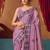 Lavender cotton blend warli work saree with unstitched blouse