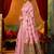 Pink cotton blend saree with traditional ethnic motifs and includes blouse piece