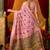 Pink cotton blend saree with traditional ethnic motifs and includes blouse piece