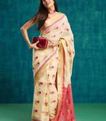 Abstract printed ready to wear dharmavaram saree