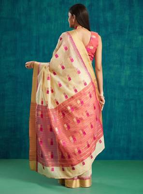 Abstract printed ready to wear dharmavaram saree 4