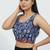 Blue cotton sanganeri printed non padded blouse
