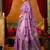 Lavender cotton blend saree with traditional ethnic motifs and includes blouse piece