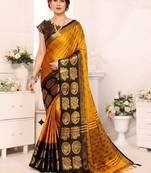 Woven design zari silk cotton handloom mysore silk saree