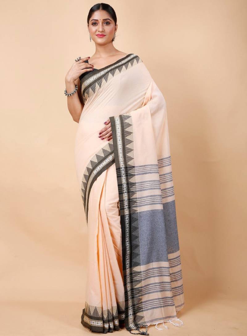 Woven design ethnic motifs pure cotton saree