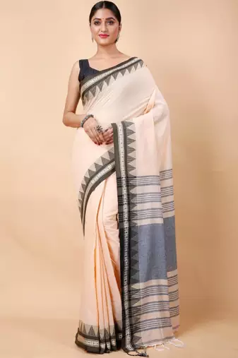 Woven design ethnic motifs pure cotton saree