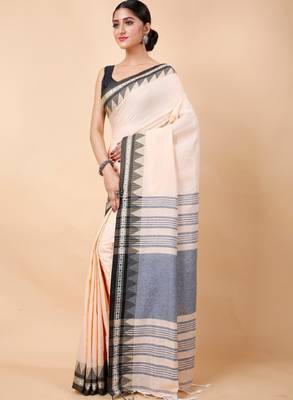 Woven design ethnic motifs pure cotton saree 4