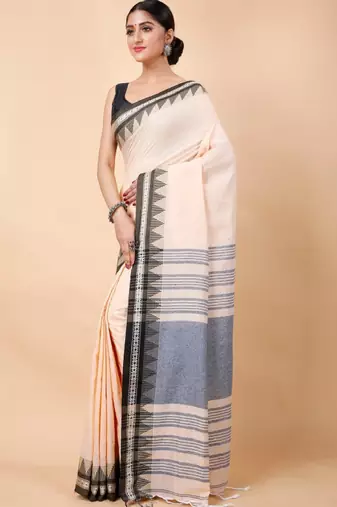Woven design ethnic motifs pure cotton saree