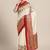 Cream-coloured & maroon printed kasavu saree