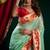 Sea green soft tissue silk blend paithani style saree with blouse piece