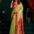 Light green soft tissue silk blend paithani style saree with blouse piece