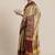 Women beige & maroon embellished kutchi embroidered silk cotton saree