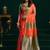 Orange soft banarasi silk blend zari weaving saree with blouse piece