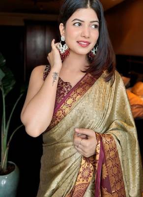 Woven design zari mysore silk saree 1