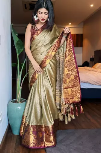 Woven design zari mysore silk saree