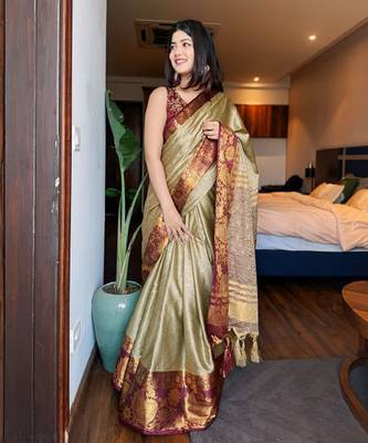 Woven design zari mysore silk saree 3