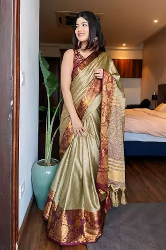 Woven design zari mysore silk saree