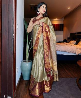 Woven design zari mysore silk saree 4