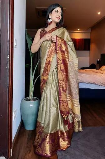 Woven design zari mysore silk saree