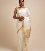 Zari cotton kasavu saree