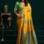 Mustard soft banarasi silk blend zari weaving saree with blouse piece