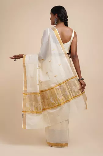 Zari cotton kasavu saree