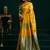 Mustard soft banarasi silk blend zari weaving saree with blouse piece