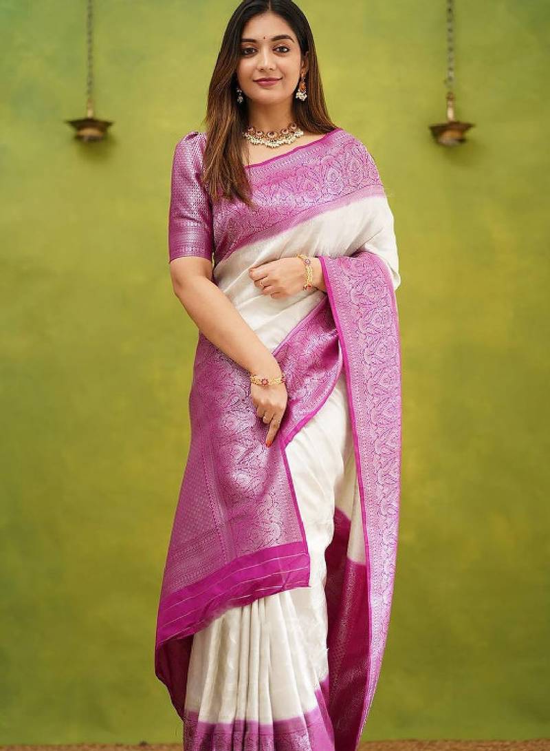 Woven design zari banarasi saree