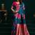 Teal soft banarasi silk blend zari weaving saree with blouse piece