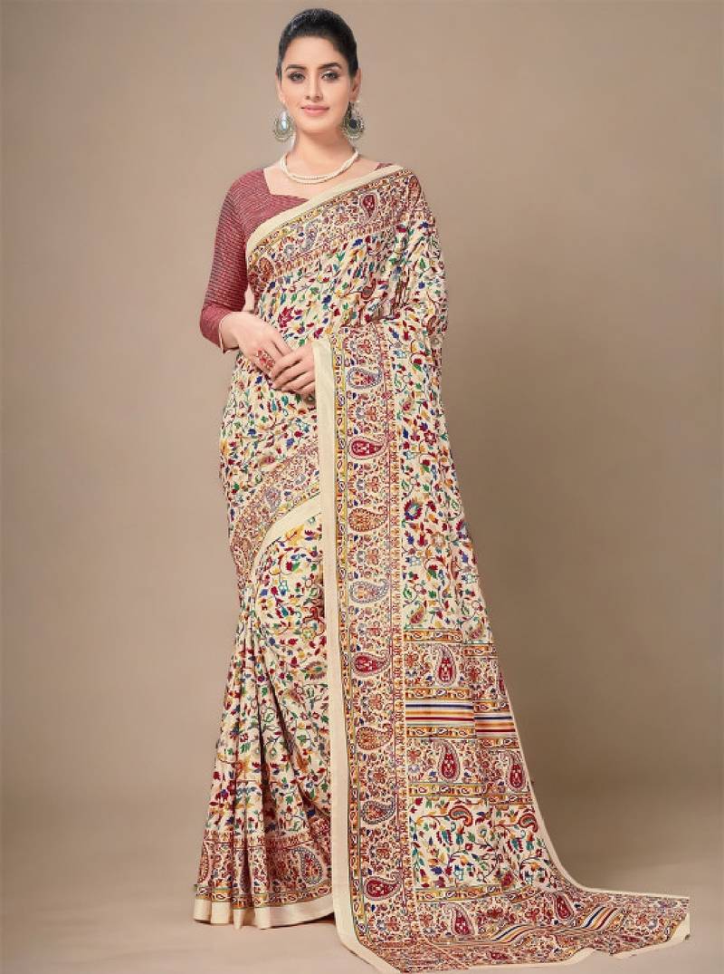 Floral printed saree