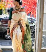 Woven design zari art silk kanjeevaram saree