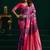 Violet soft banarasi silk blend zari weaving saree with blouse piece