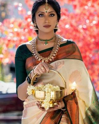 Woven design zari art silk kanjeevaram saree 3