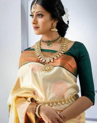 Woven design zari art silk kanjeevaram saree 4