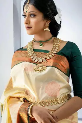 Woven design zari art silk kanjeevaram saree