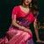 Violet soft banarasi silk blend zari weaving saree with blouse piece