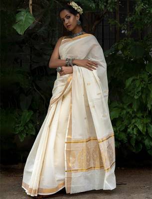 Zari cotton kasavu saree 4