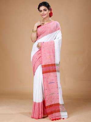 Woven design pure cotton khadi saree 1