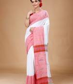 Woven design pure cotton khadi saree