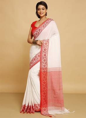 Woven design border saree 1