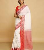Woven design border saree
