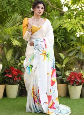 Floral printed kanjeevaram saree 1