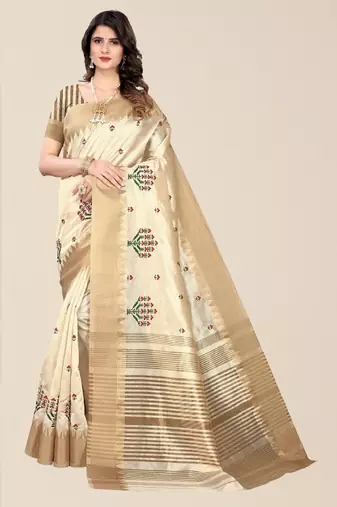 floral zari silk cotton mysore silk saree