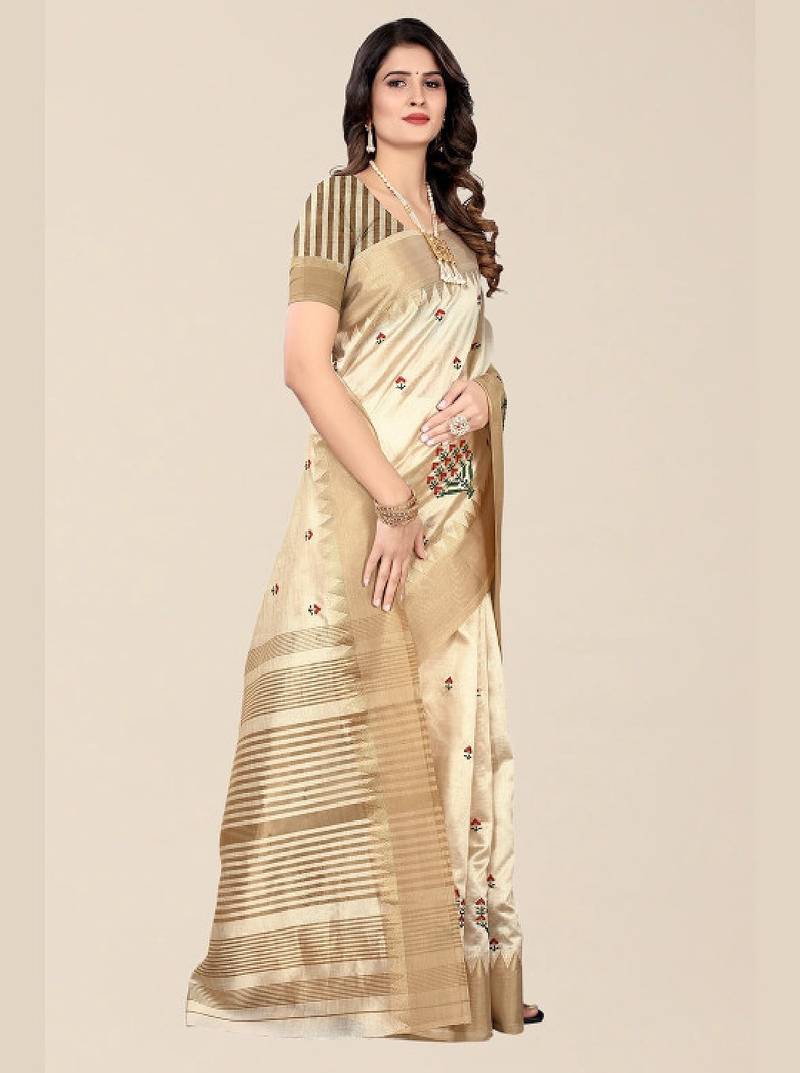 floral zari silk cotton mysore silk saree