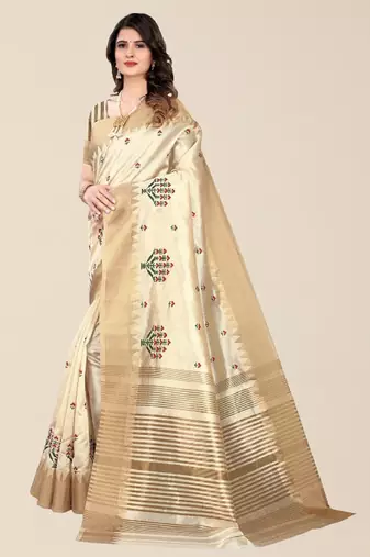 floral zari silk cotton mysore silk saree