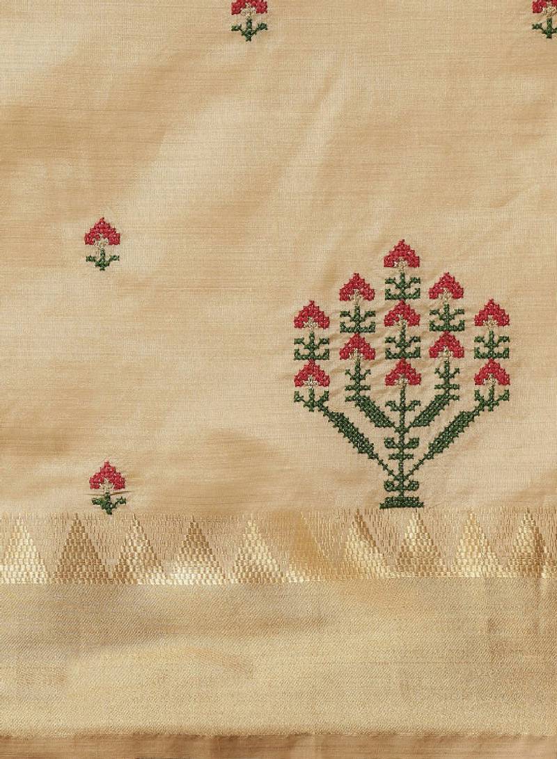 floral zari silk cotton mysore silk saree