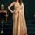 Beige cotton blend saree with floral meenakari pallu and gold zari border