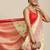 Off white & red ethnic motifs zari kanjeevaram saree
