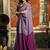 Lavender cotton blend saree with contrast pallu & unstiched blouse piece