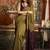 Mehendi green cotton blend saree with contrast pallu & unstiched blouse piece